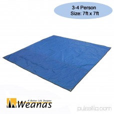 WEANAS 3-4 Person Outdoor Thickened Oxford Fabric Camping Shelter Tent Tarp Canopy Cover Tent GroundsheetBlanket Mat (Green 3-4 Person)